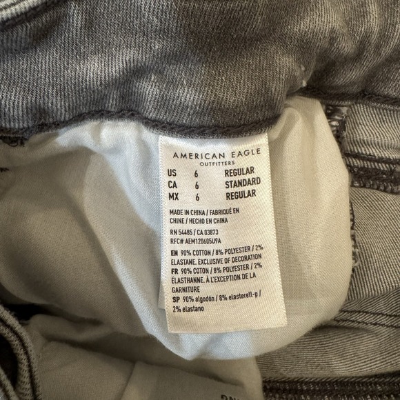 American Eagle Womens 6 Super High Rise Jeggings Distressed Next Level Stretch - Picture 7 of 14